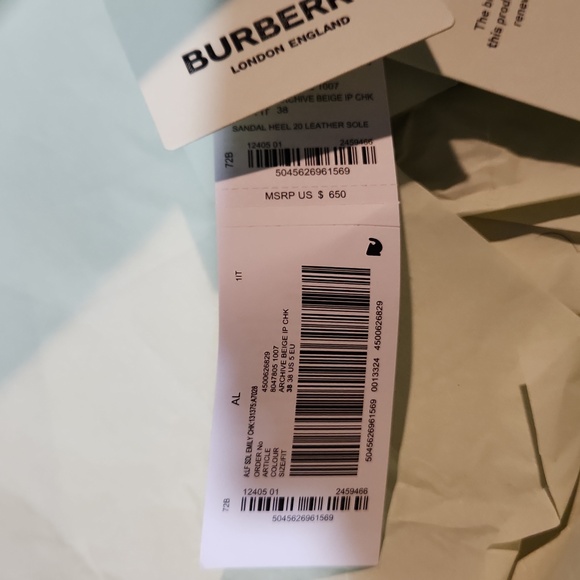 Burberry Emily Checked Slingback Sandals - Picture 6 of 6